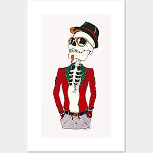 Hipster Skeleton. Posters and Art